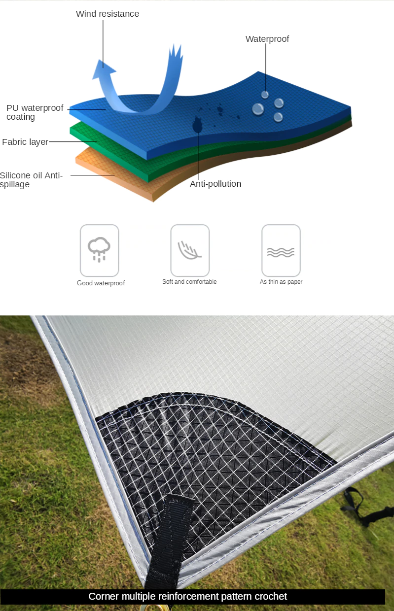 Cheap Goat Tents 3F UL GEAR Shanjing 20D 2 Person 3 Season Ultralight  Outdoor Camping Tent  Professional  Silnylon Rodless Multifunction Tent Tents 